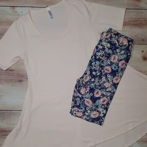 Lularoe Perfect Tee Floral Paisley Leggings